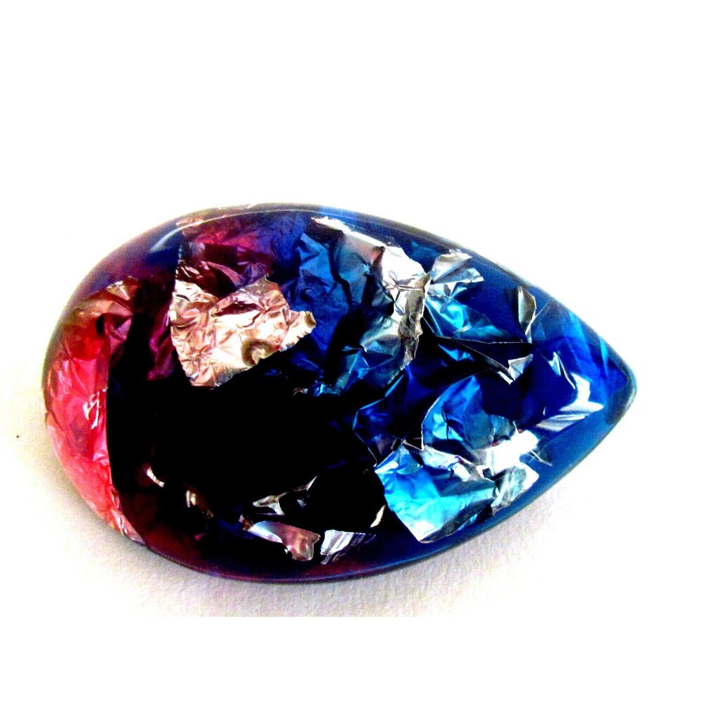 Women's Brooch Vintage Brooch Egg Shape Multi Color Lucite Acrylic Large Brooch - Picture 6 of 6